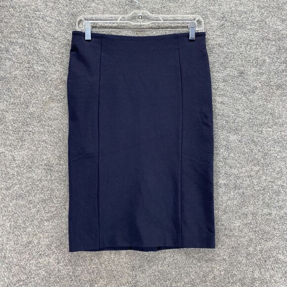 Ann Taylor Dresses & Skirts - Ann Taylor Skirt Women 2 Blue Midi Straight Zipper Mid Rise Rayon Casual Solid